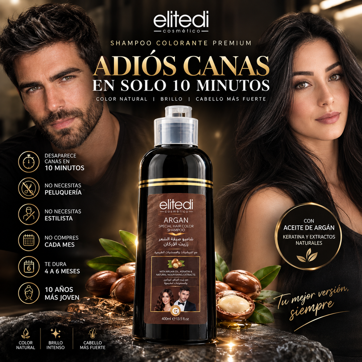 Champú Anti-Canas DOS LUNAS con Argán 420 ML